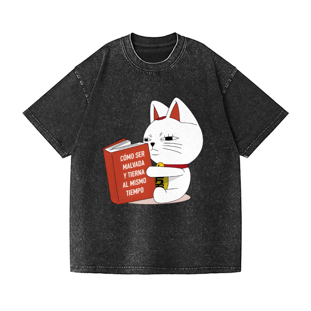 Dandadan Maneki-neko Vintage Wash Japanese Design T-Shirt
