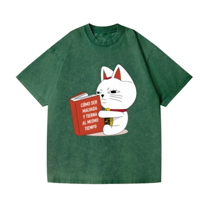 Dandadan Maneki-neko Vintage Wash Japanese Design T-Shirt