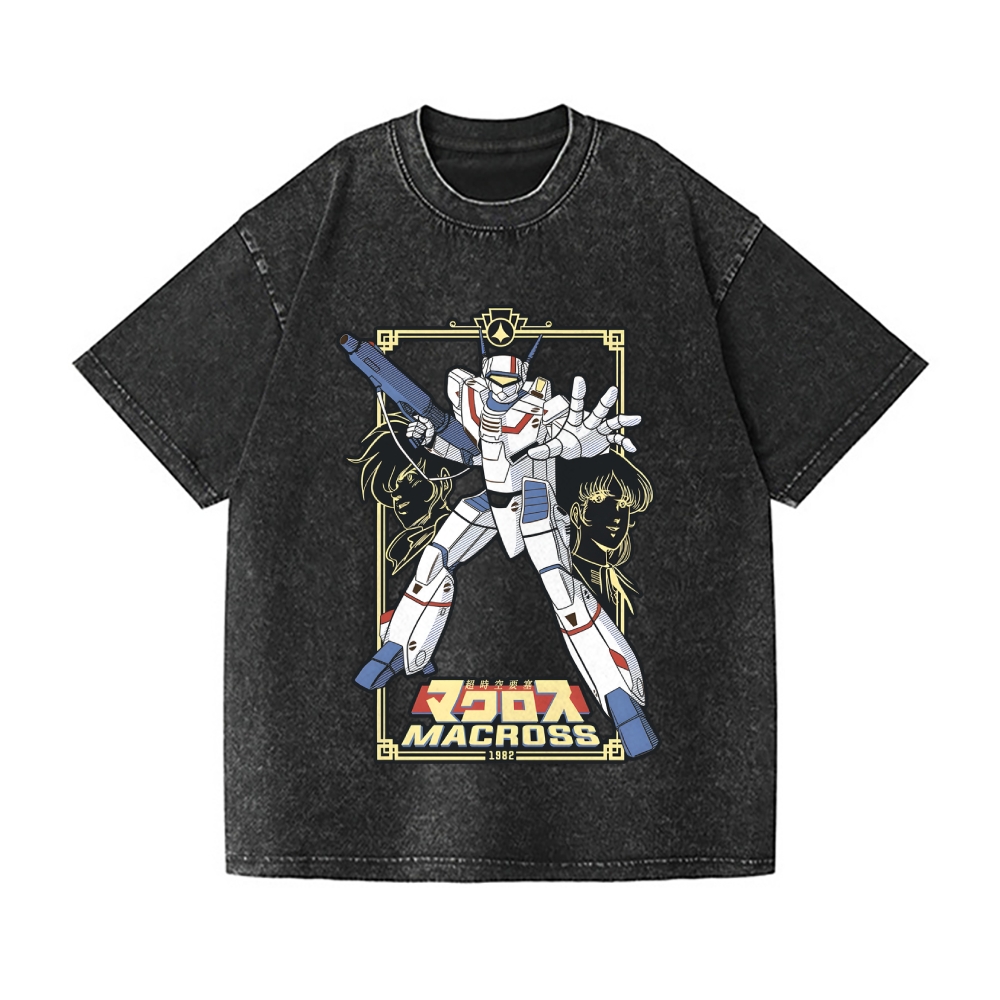 Macross Vintage Wash Japanese Design T-Shirt