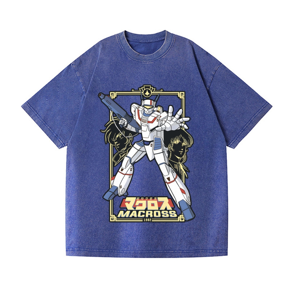 Macross Vintage Wash Japanese Design T-Shirt