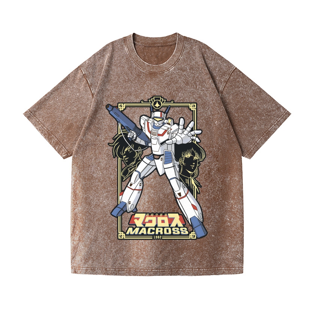 Macross Vintage Wash Japanese Design T-Shirt