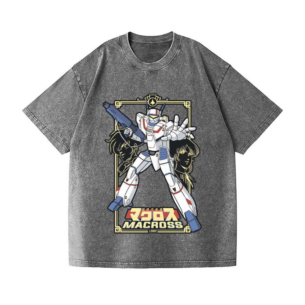 Macross Vintage Wash Japanese Design T-Shirt