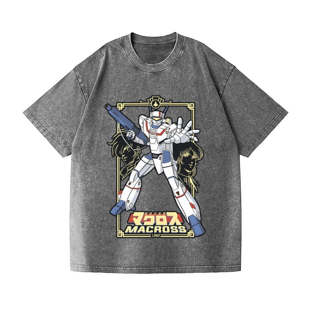 Macross Vintage Wash Japanese Design T-Shirt