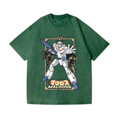 Macross Vintage Wash Japanese Design T-Shirt