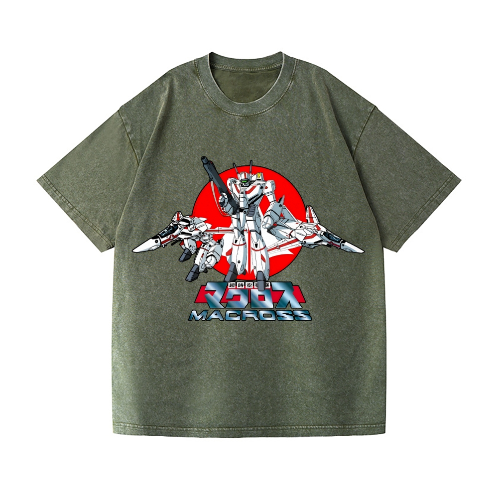Macross Vintage Wash Japanese Design T-Shirt