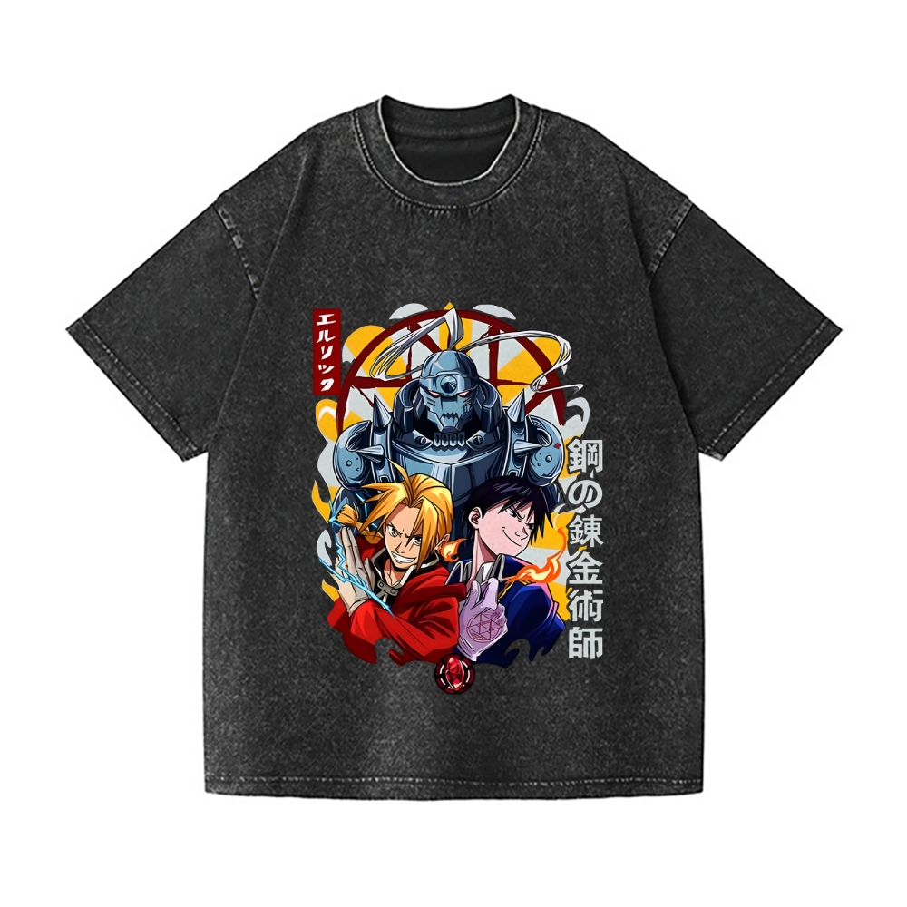 Fullmetal Alchemist Vintage Wash Japanese Design T-Shirt
