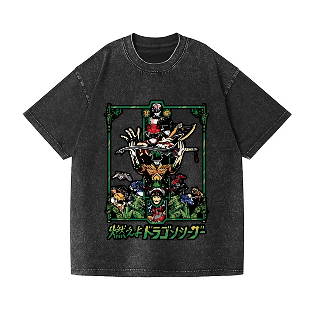 Power Rangers Vintage Wash Japanese Design T-Shirt