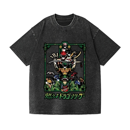 Power Rangers Vintage Wash Japanese Design T-Shirt