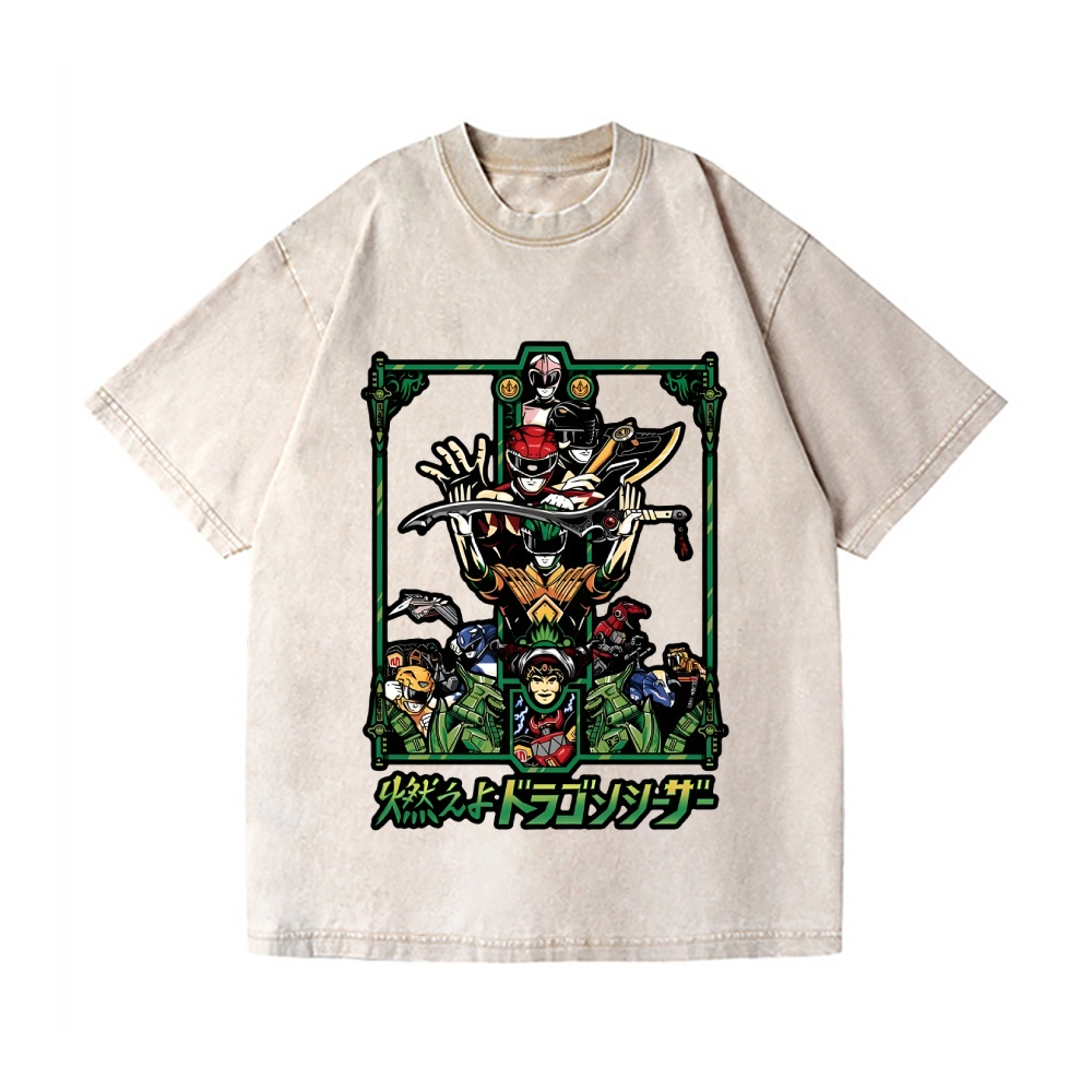 Power Rangers Vintage Wash Japanese Design T-Shirt