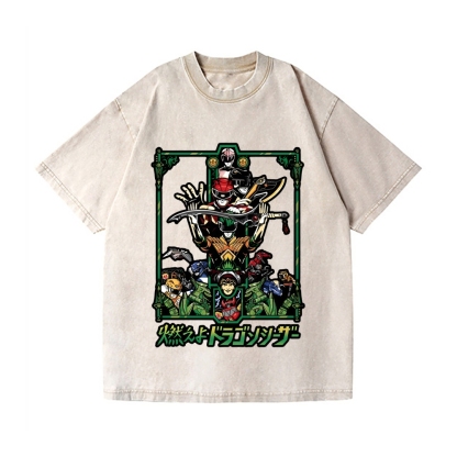 Power Rangers Vintage Wash Japanese Design T-Shirt
