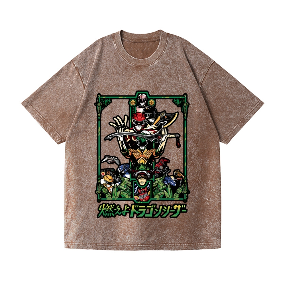 Power Rangers Vintage Wash Japanese Design T-Shirt