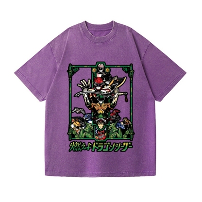 Power Rangers Vintage Wash Japanese Design T-Shirt