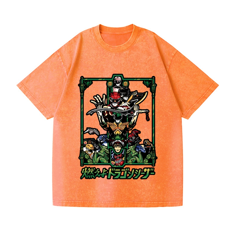 Power Rangers Vintage Wash Japanese Design T-Shirt