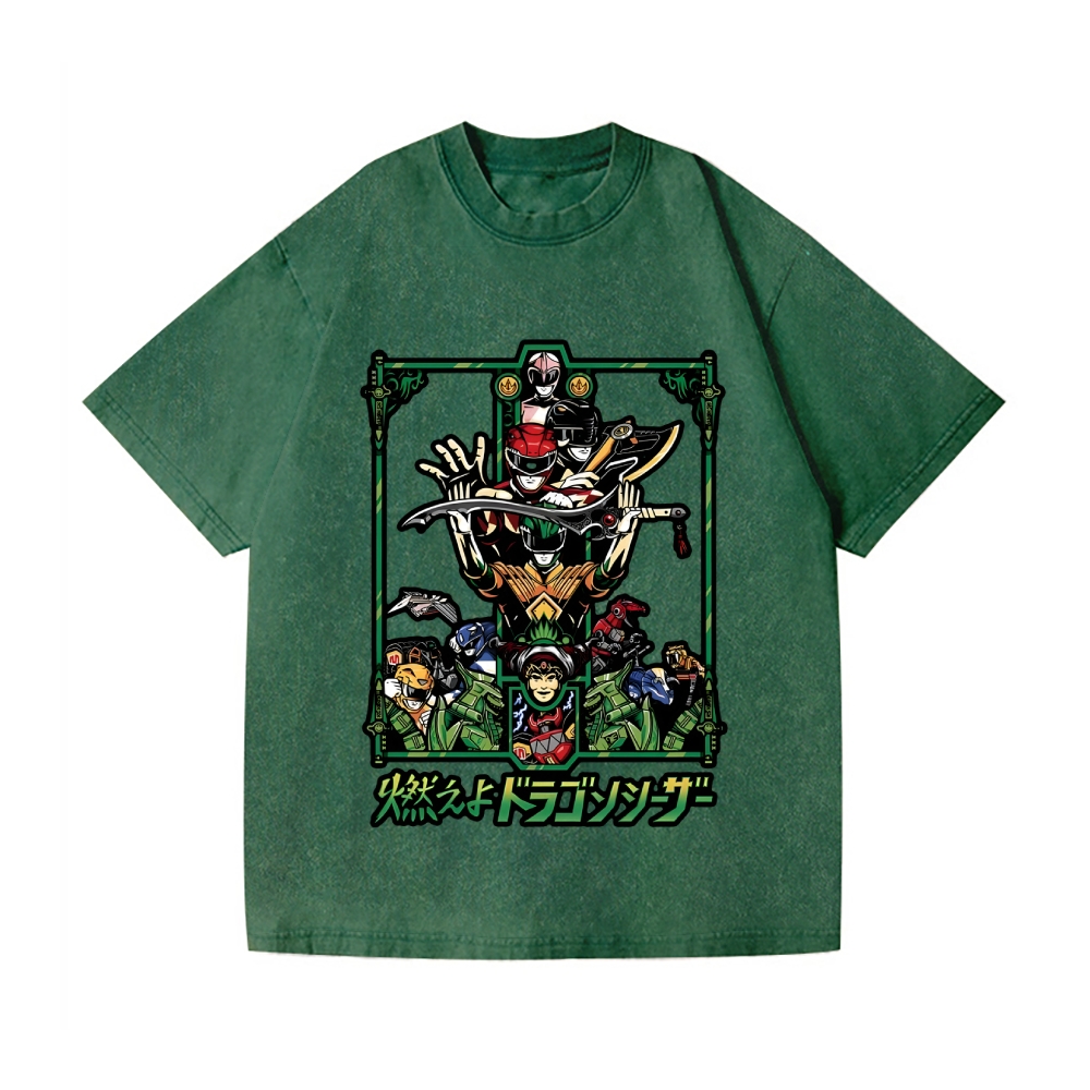 Power Rangers Vintage Wash Japanese Design T-Shirt