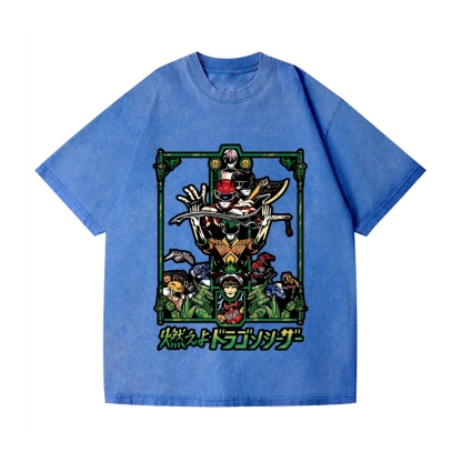 Power Rangers Vintage Wash Japanese Design T-Shirt