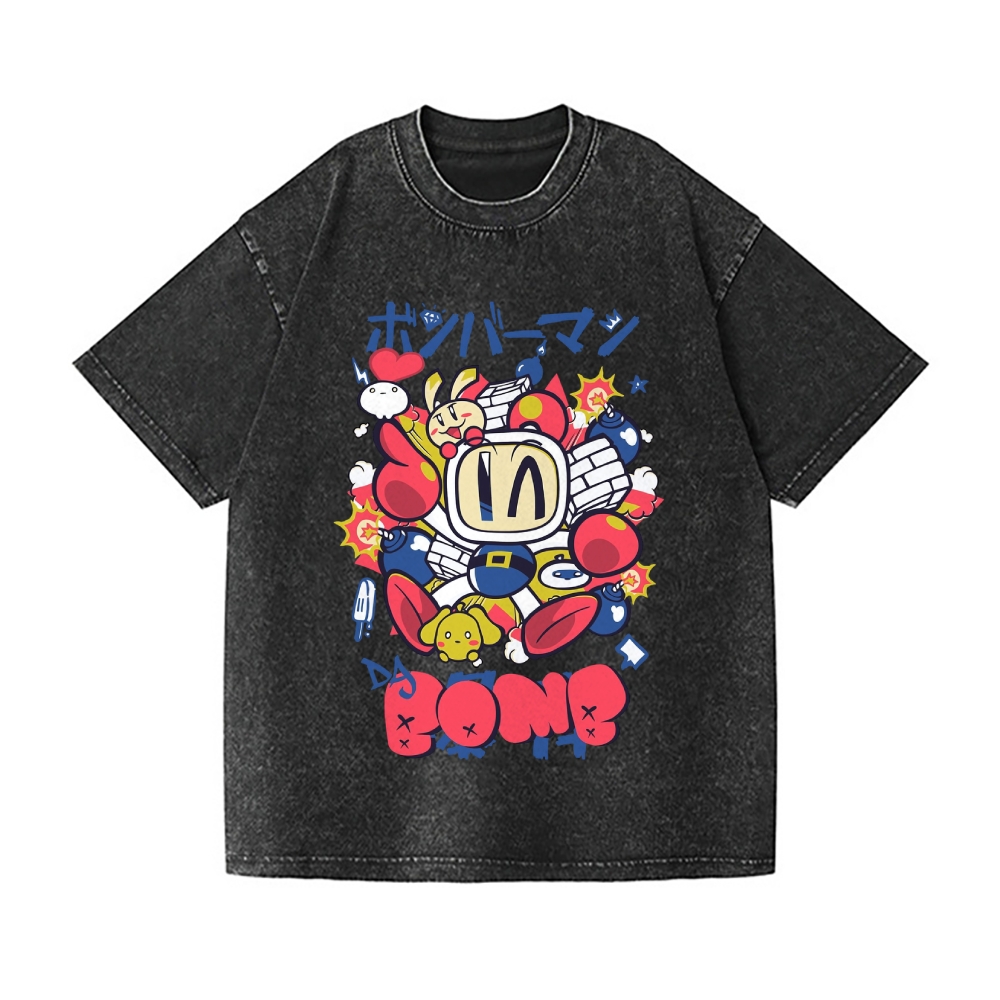Bomberman Vintage Wash Japanese Design T-Shirt