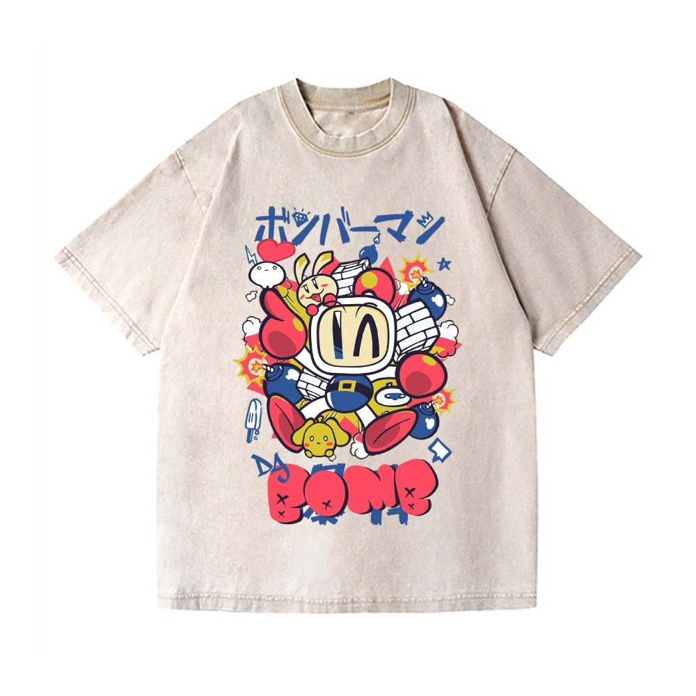 Bomberman Vintage Wash Japanese Design T-Shirt
