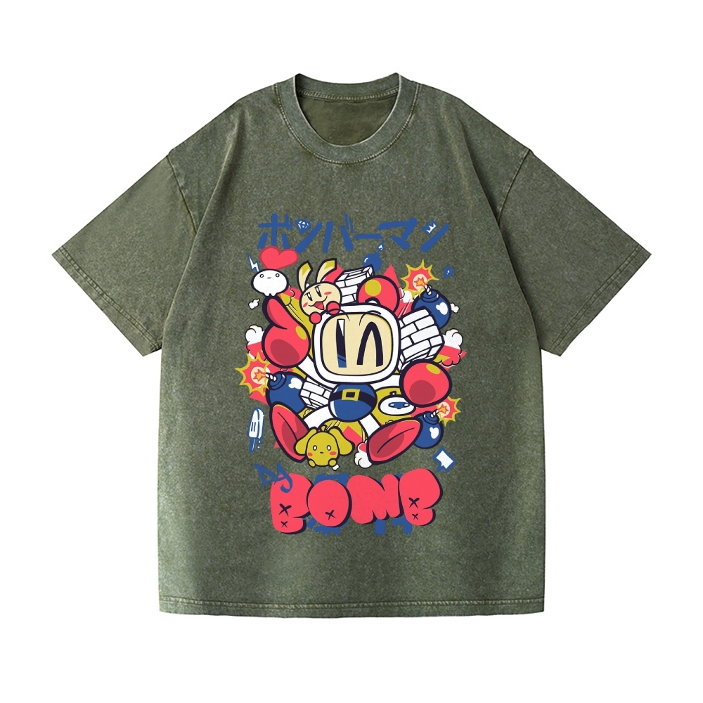Bomberman Vintage Wash Japanese Design T-Shirt