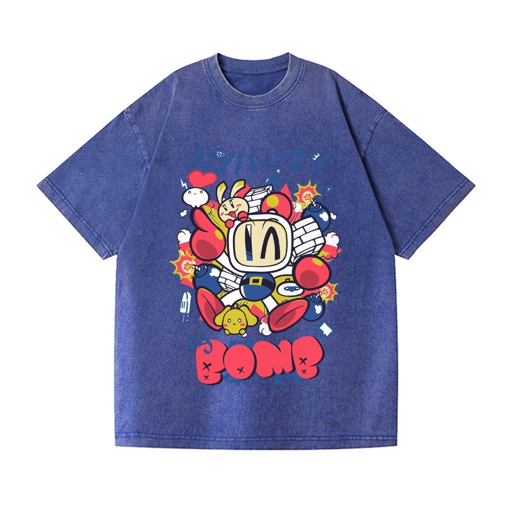 Bomberman Vintage Wash Japanese Design T-Shirt