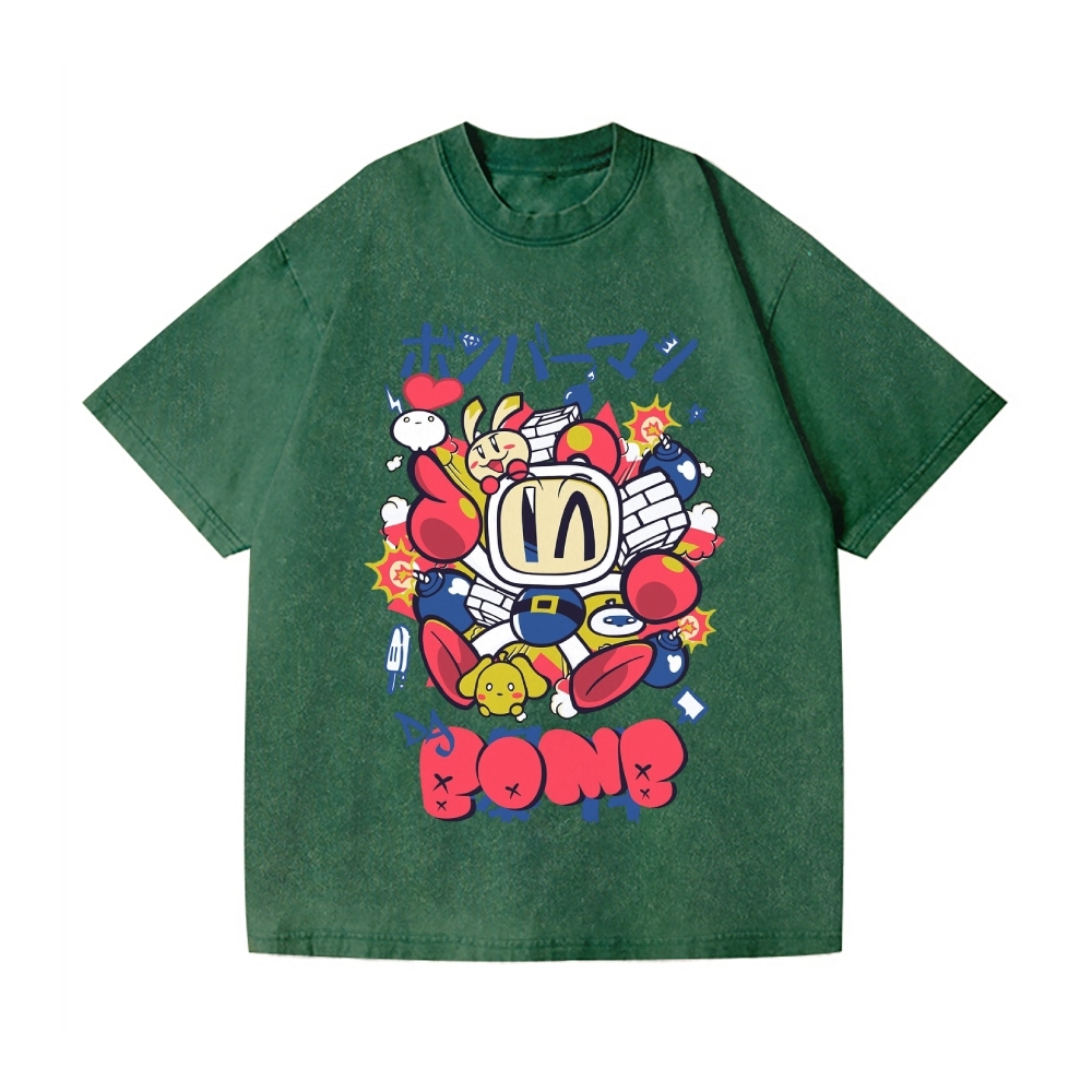 Bomberman Vintage Wash Japanese Design T-Shirt