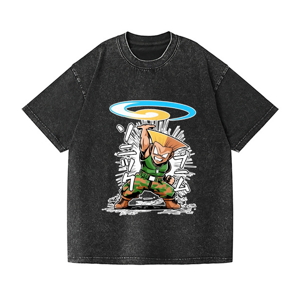Guile Sonic Boom Vintage Wash Japanese Design T-Shirt