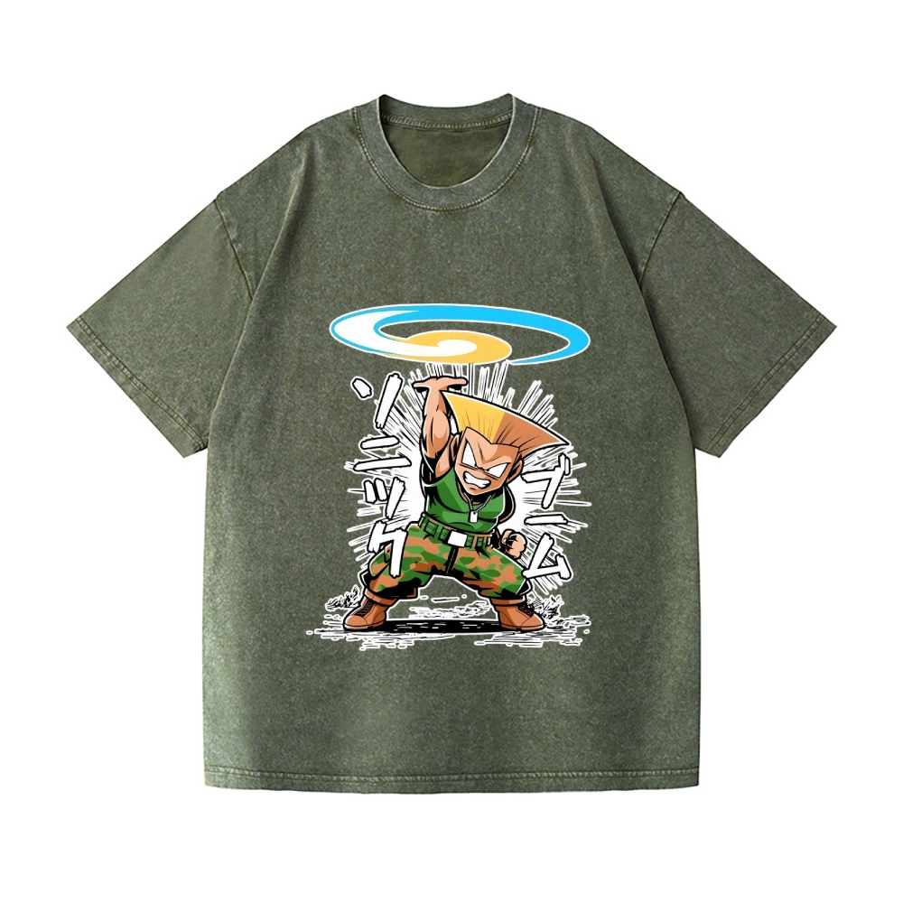 Guile Sonic Boom Vintage Wash Japanese Design T-Shirt