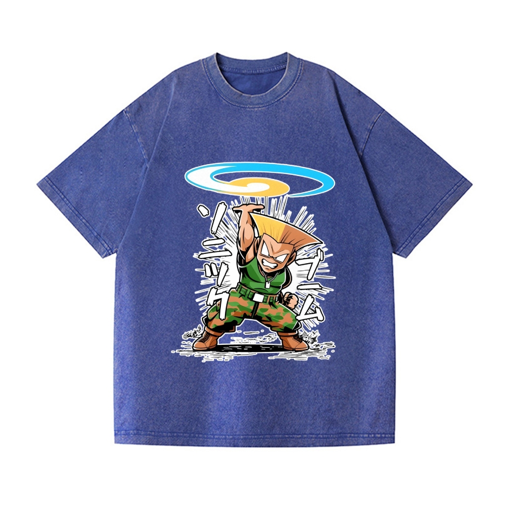 Guile Sonic Boom Vintage Wash Japanese Design T-Shirt