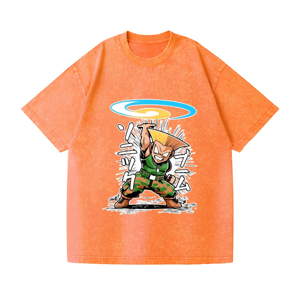 Guile Sonic Boom Vintage Wash Japanese Design T-Shirt