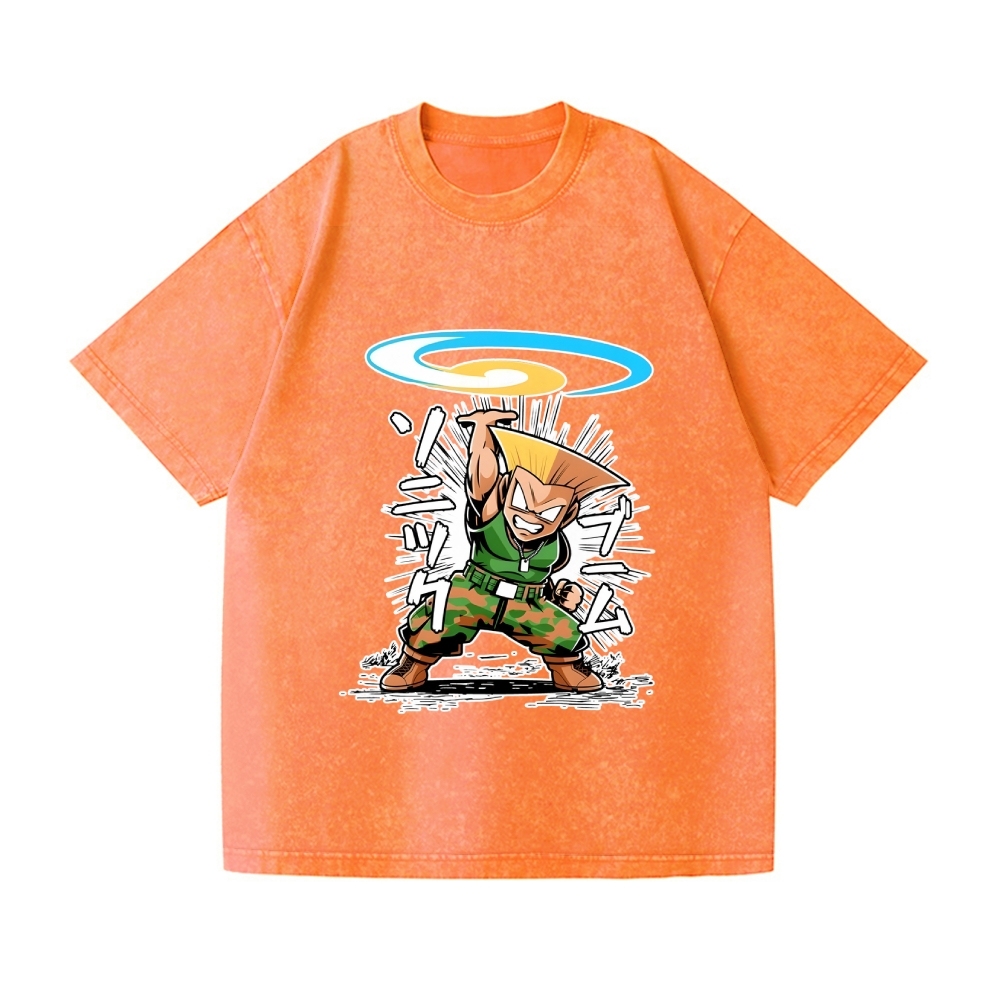 Guile Sonic Boom Vintage Wash Japanese Design T-Shirt