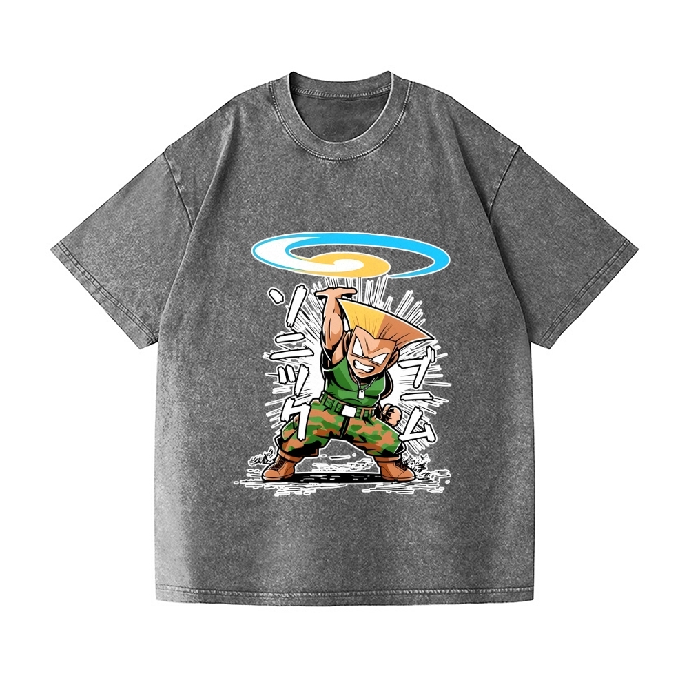 Guile Sonic Boom Vintage Wash Japanese Design T-Shirt