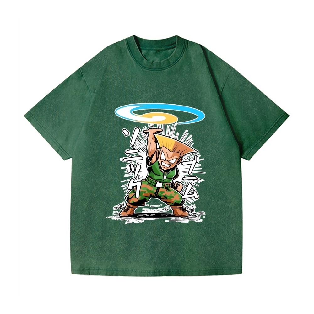 Guile Sonic Boom Vintage Wash Japanese Design T-Shirt
