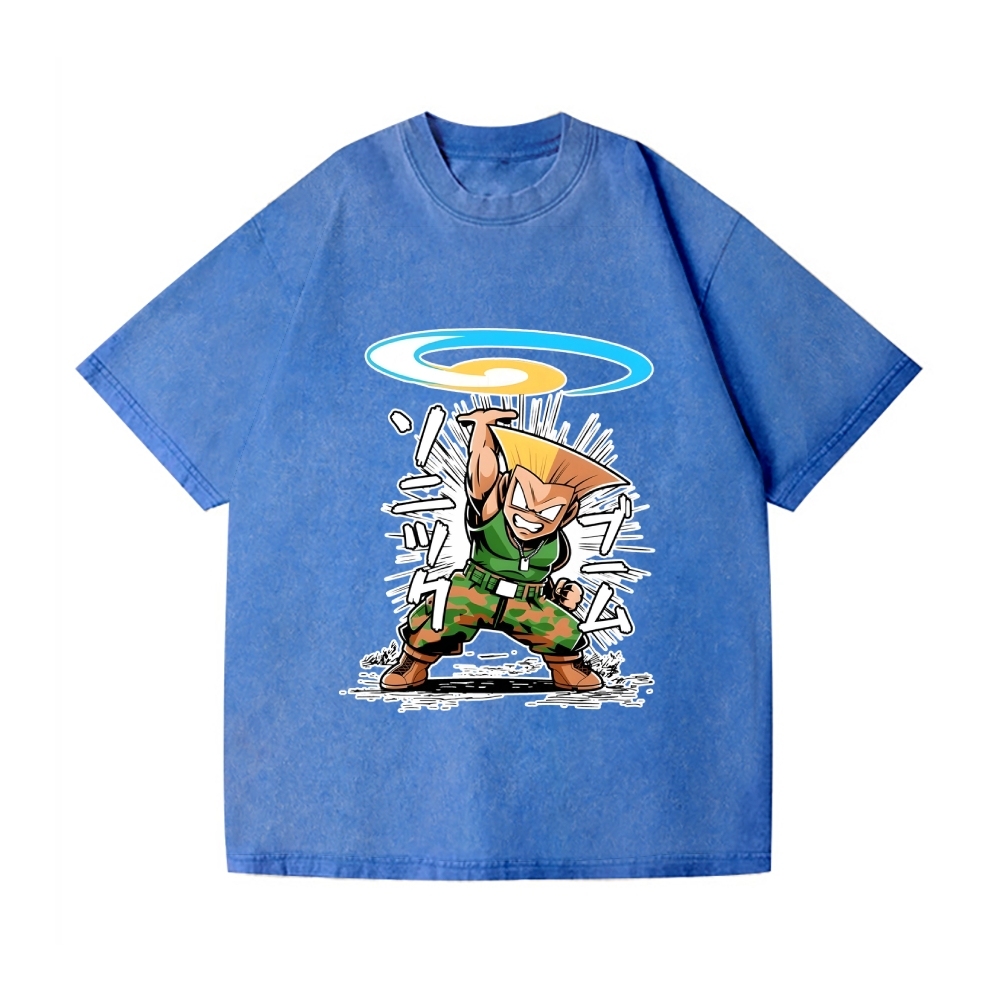 Guile Sonic Boom Vintage Wash Japanese Design T-Shirt