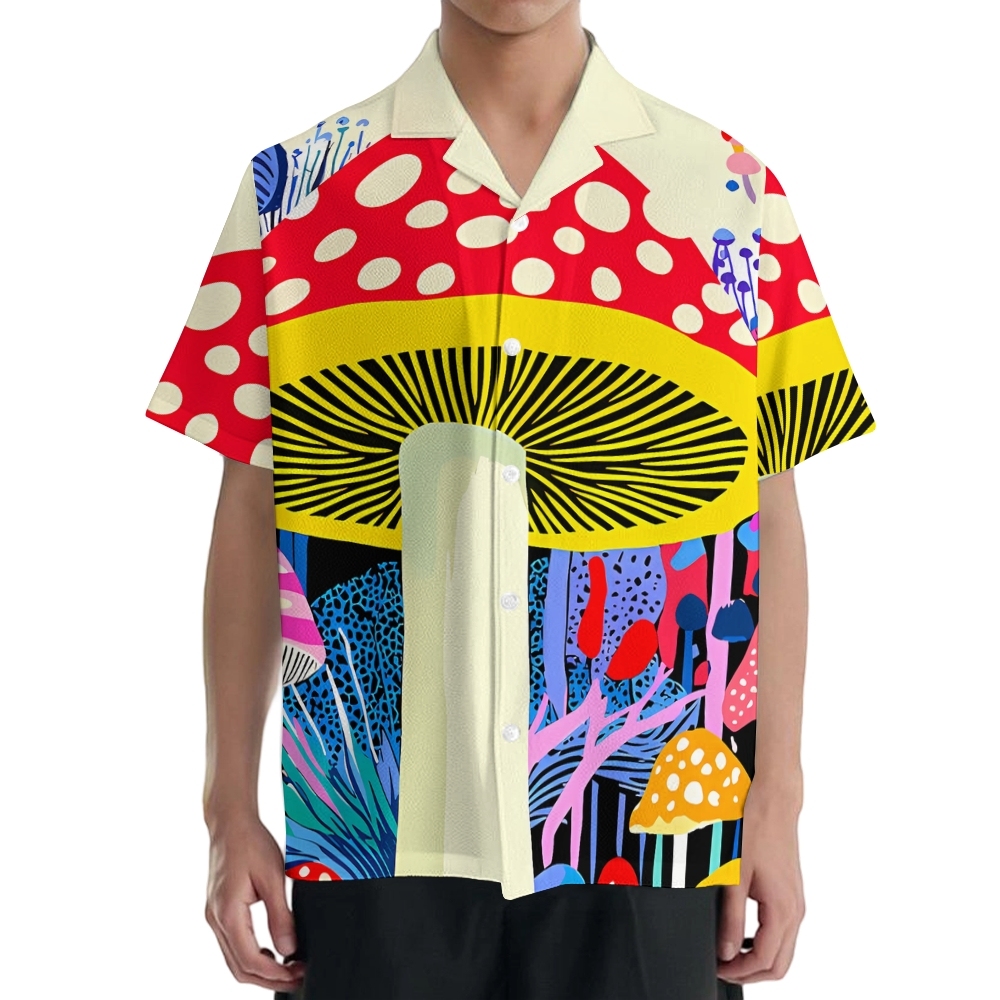 Yayoi Kusama Mushroom Japanese Style Camp Shirt