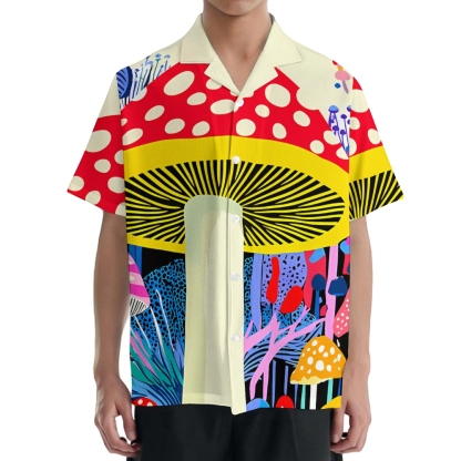 Yayoi Kusama Mushroom Japanese Style Camp Shirt