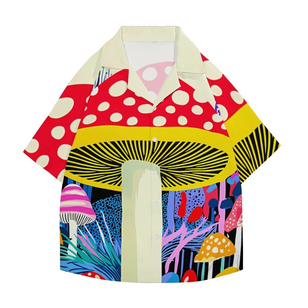 Yayoi Kusama Mushroom Japanese Style Camp Shirt