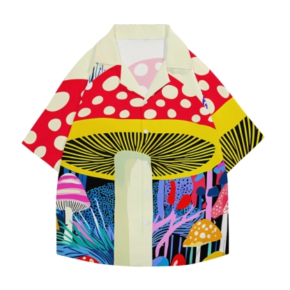 Yayoi Kusama Mushroom Japanese Style Camp Shirt