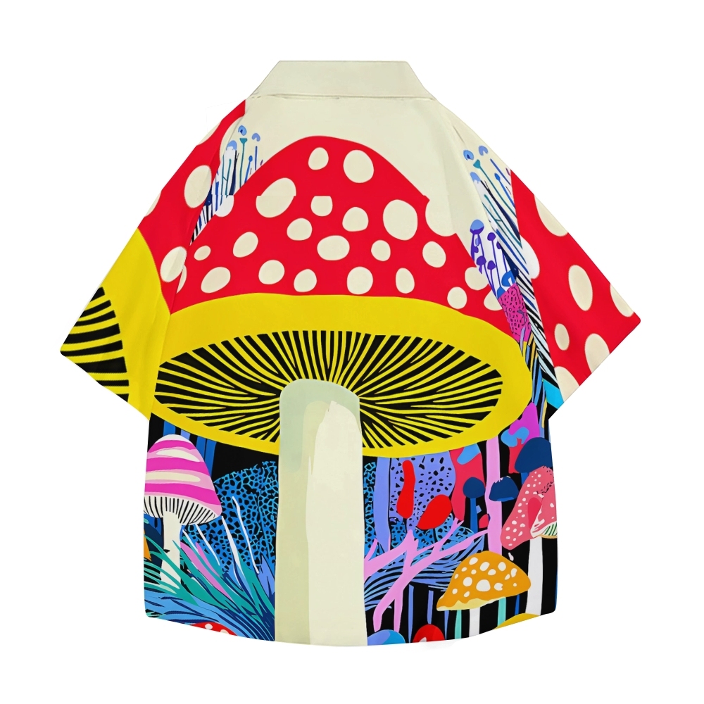 Yayoi Kusama Mushroom Japanese Style Camp Shirt