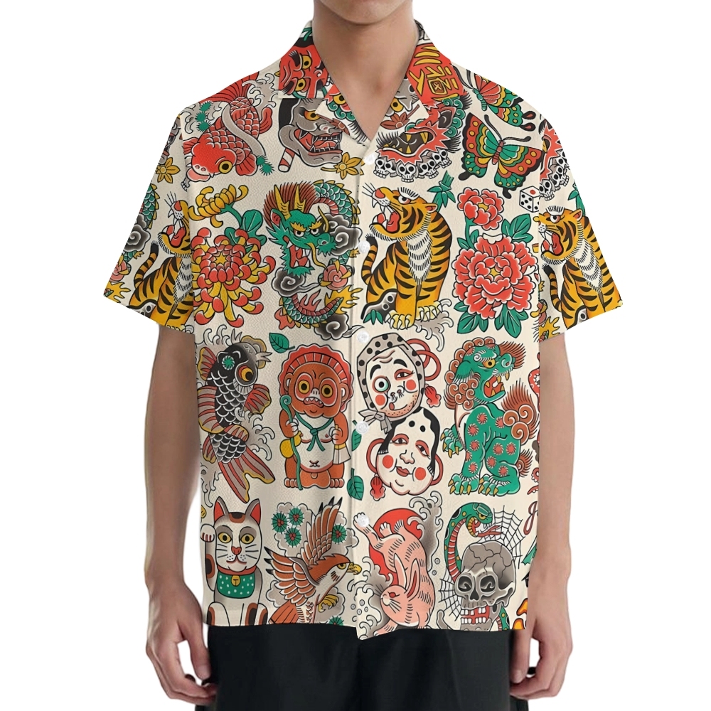 Yokai Tattoo Japanese Style Camp Shirt