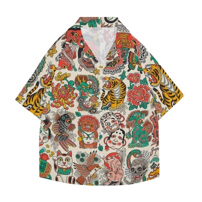 Yokai Tattoo Japanese Style Camp Shirt