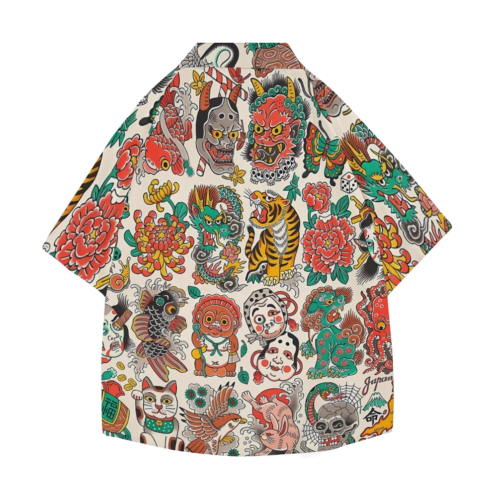 Yokai Tattoo Japanese Style Camp Shirt