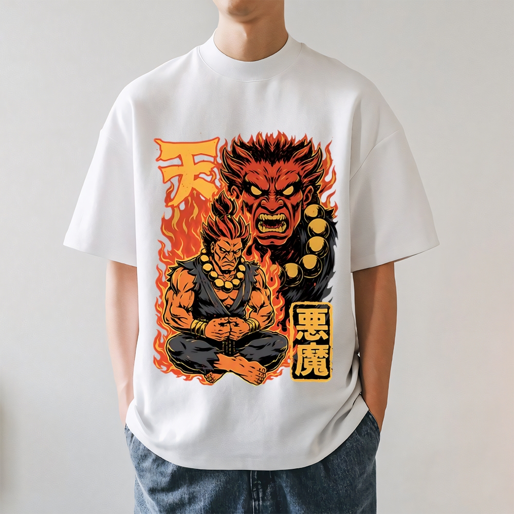 Street Fighter Demon Fight Game Master Japanese Style Classic Tee