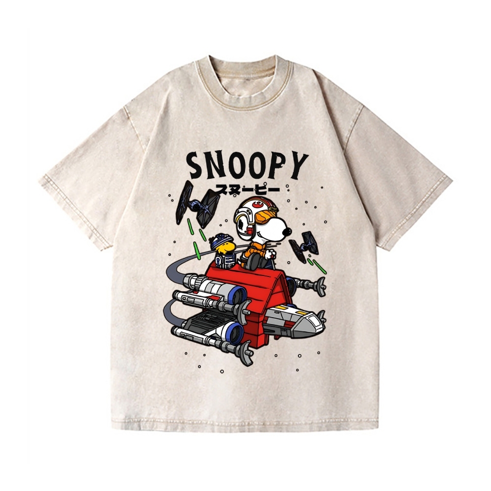 Space Dog Vintage Wash Japanese Design T-Shirt