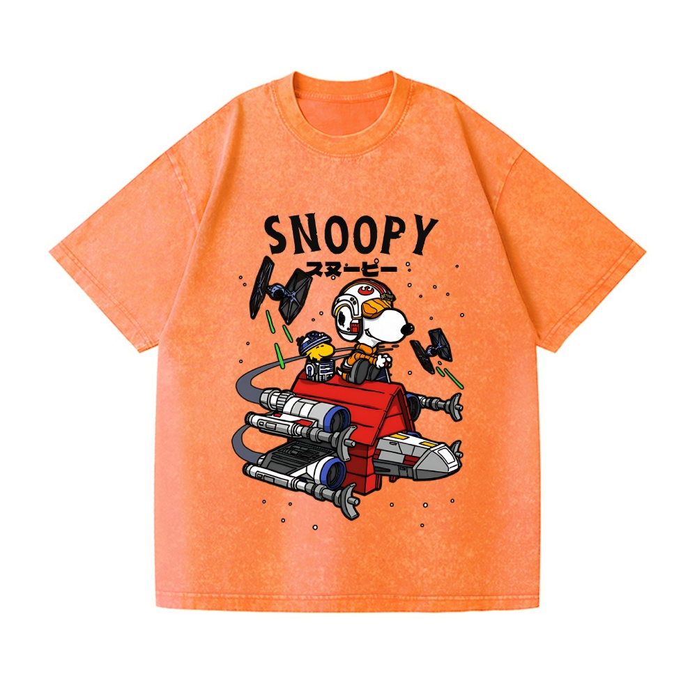 Space Dog Vintage Wash Japanese Design T-Shirt