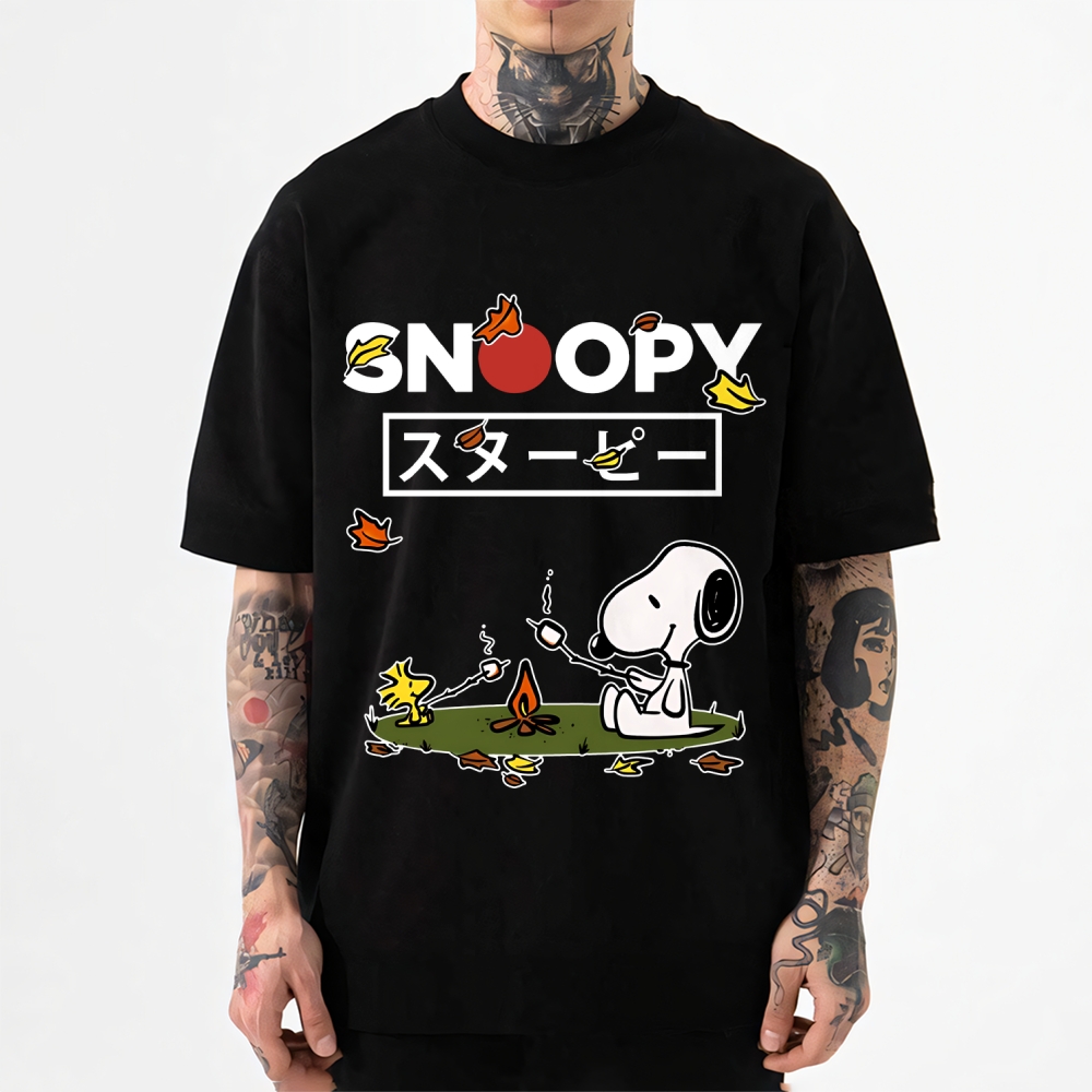 Fall Dog Peanuts Japanese Style Classic Tee