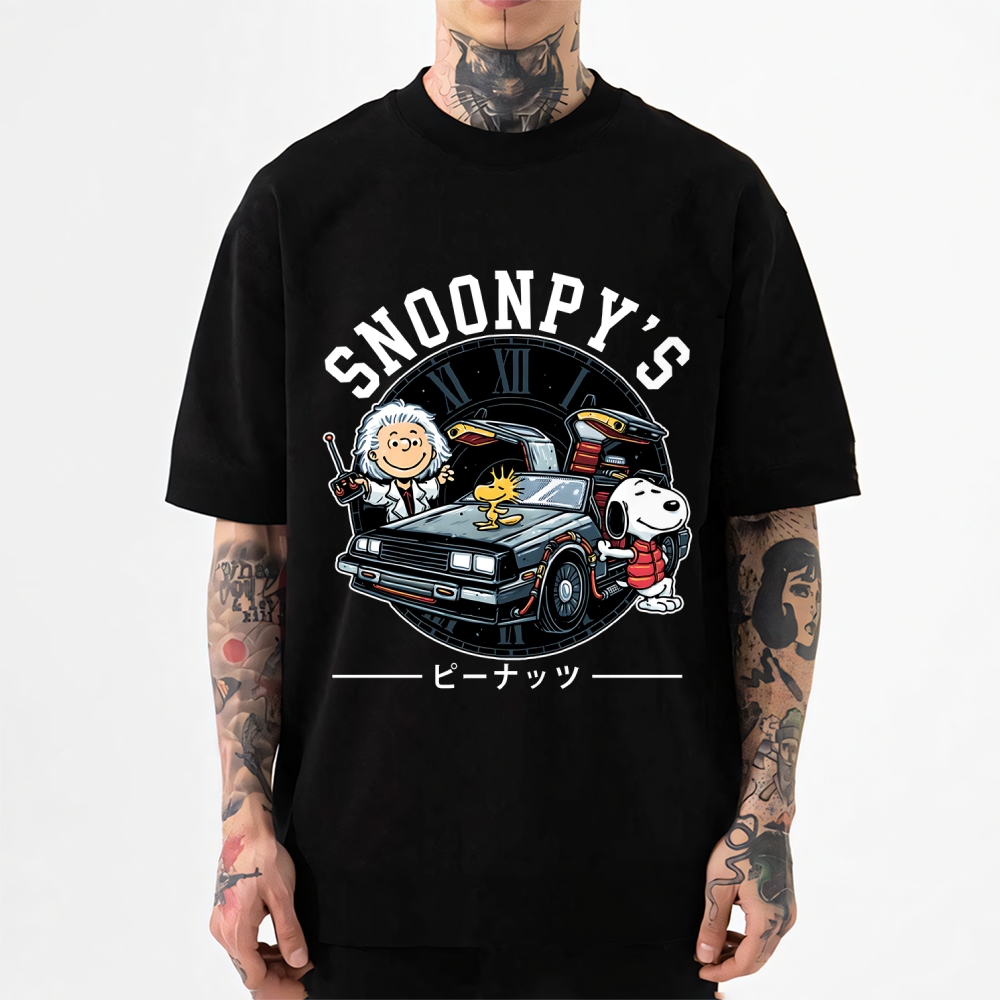 Dog Car Peanuts Japanese Style Classic Tee