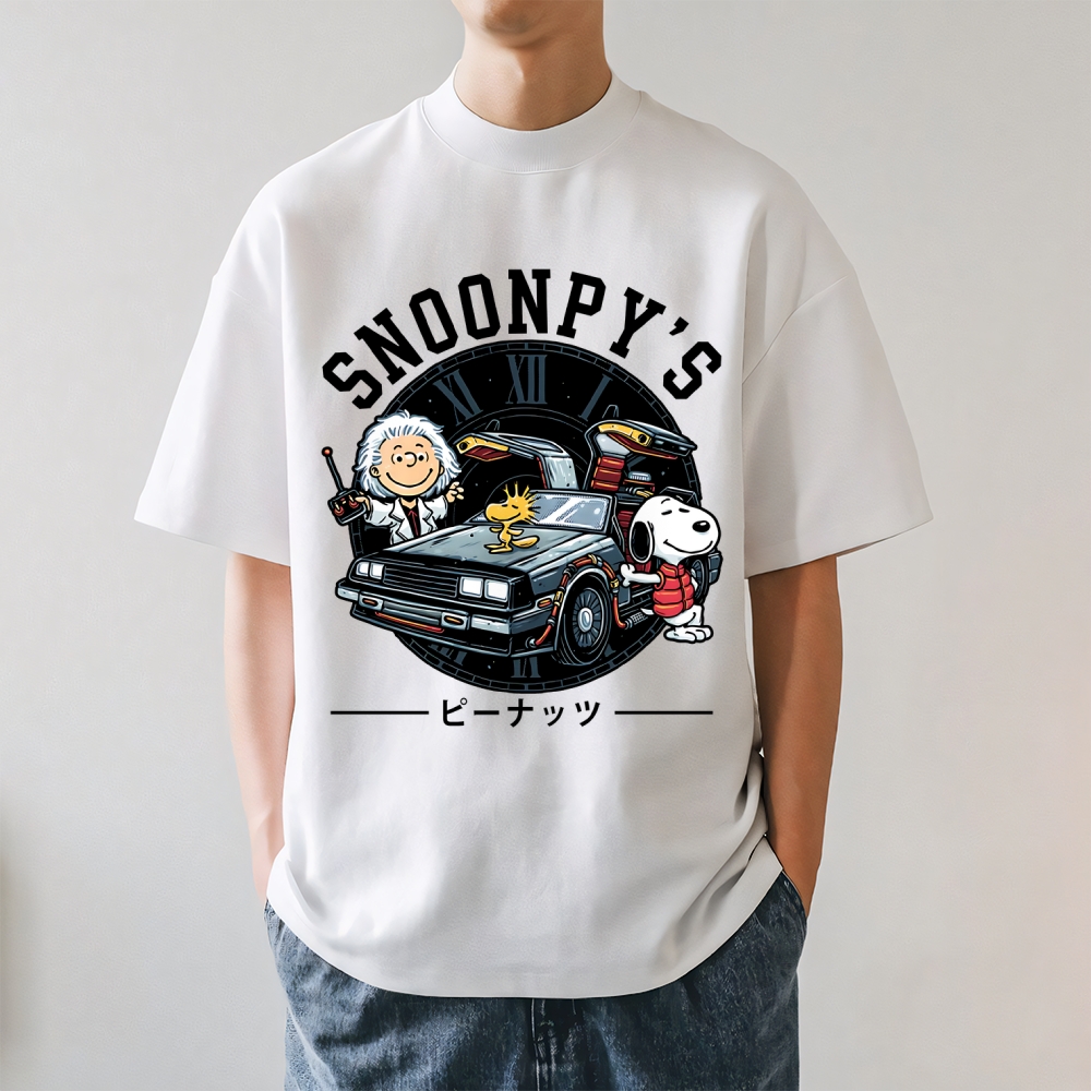 Dog Car Peanuts Japanese Style Classic Tee