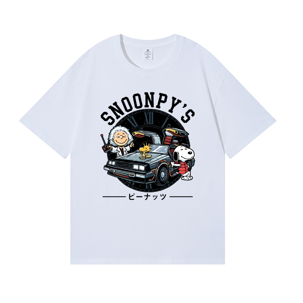 Dog Car Peanuts Japanese Style Classic Tee