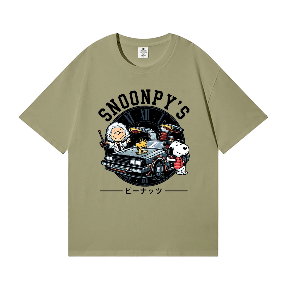 Dog Car Peanuts Japanese Style Classic Tee