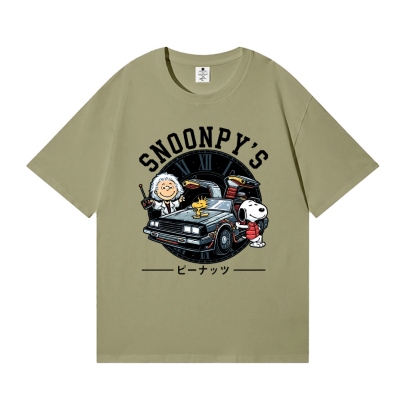 Dog Car Peanuts Japanese Style Classic Tee