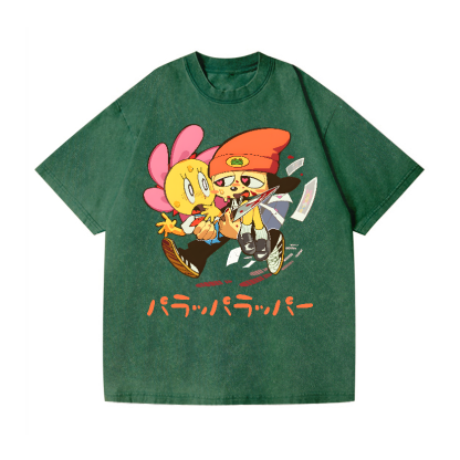 PaRappa the Rapper Vintage Wash Japanese Design T-Shirt